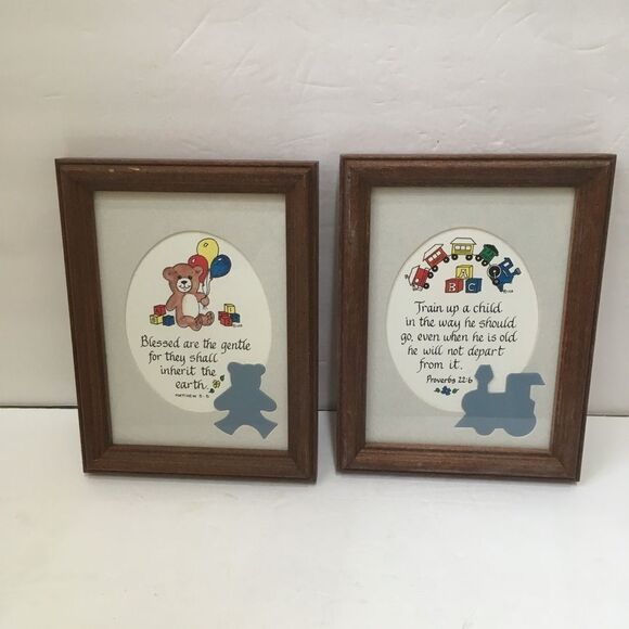 SET OF TWO PROFESSIONALLY FRAMED NURSERY PRINTS - Picture 1 of 6